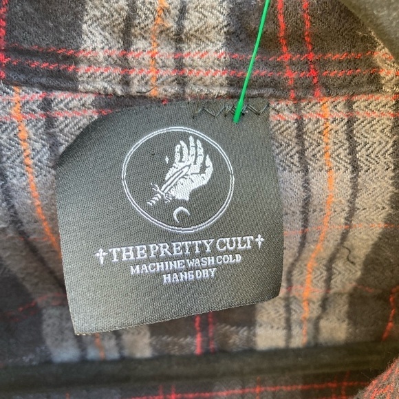 Pretty Cult Flannel Unisex Multicolor Plaid Hermit Tarot S Patch Virgo Dark Art - Picture 13 of 15